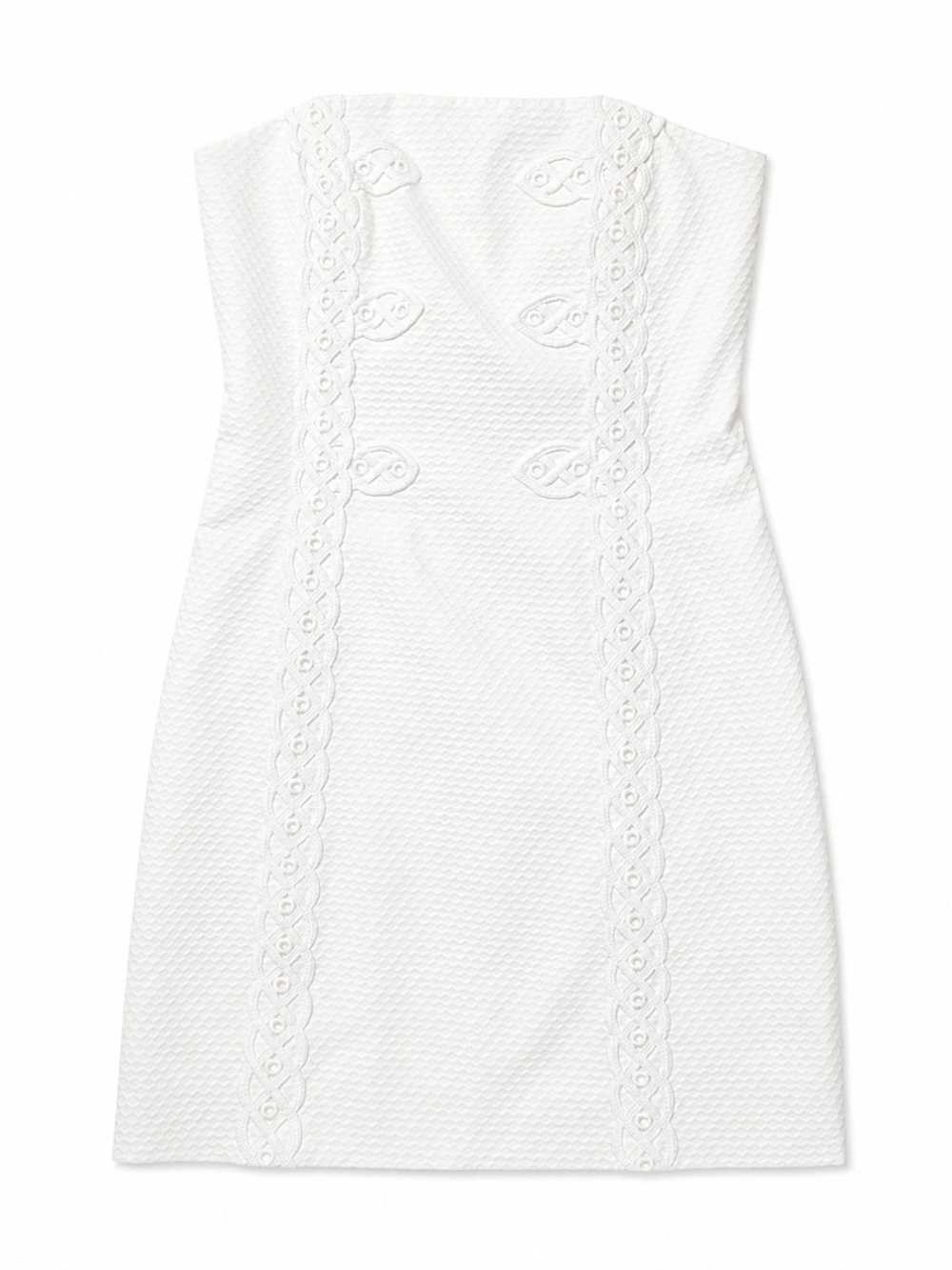 Lilly Pulitzer White Strapless Lace-Trim Mini Dress